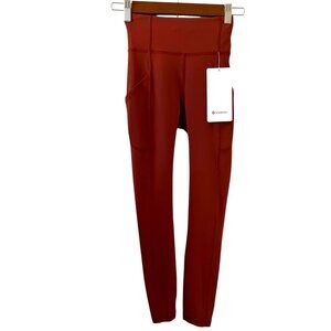 Lululemon NEW Invigorate High Rise Tight 25" In Dark Terracota Size 0